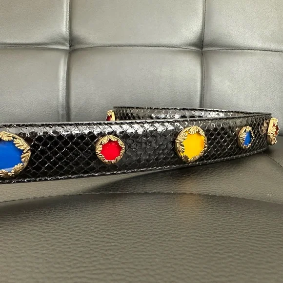 Gucci GG Python Embellished Belt